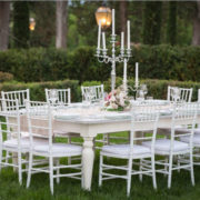Tavolo SHABBY 215x135 massello di colore bianco