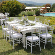 Tavolo SHABBY 215x135 massello di colore bianco